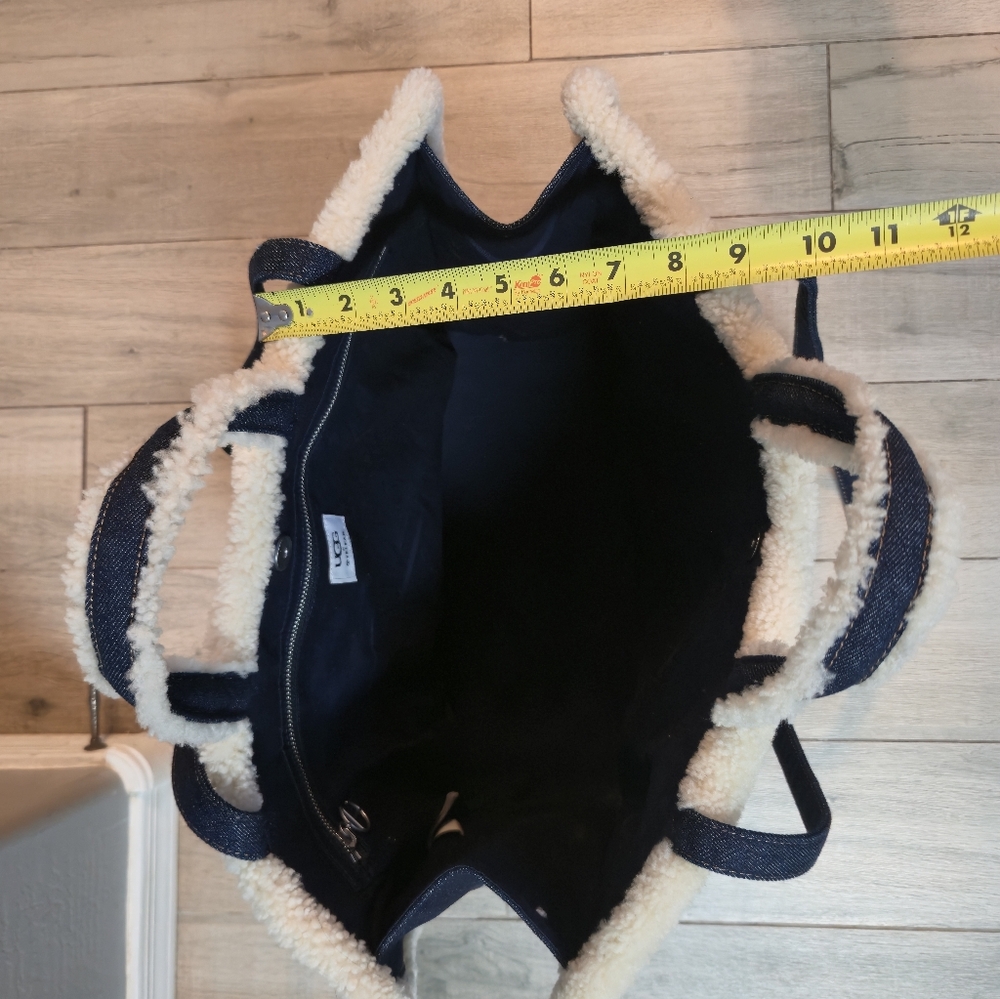 UGG x Telfar Large Denim Shearling Logo Bag Limited Edition - Picture 11 of 16